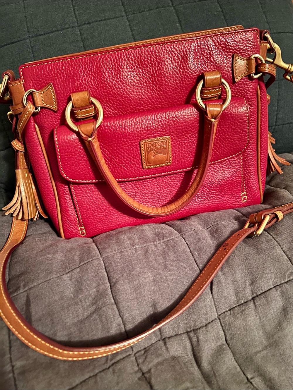 Vintage Dooney & Bourke Red Leather Satchel